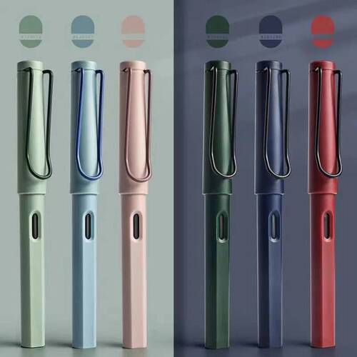 Student upright ink sac pen, advertising pen for calligraphy practice, Morandi Macaron reading and writing pen with logo