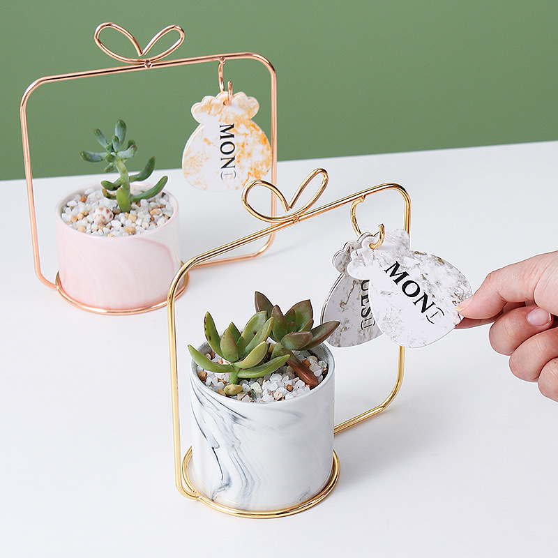 现货 北欧ins陶瓷水培花瓶电镀轻奢铁艺小纹路轻奢插花瓶纸盒包装|ru