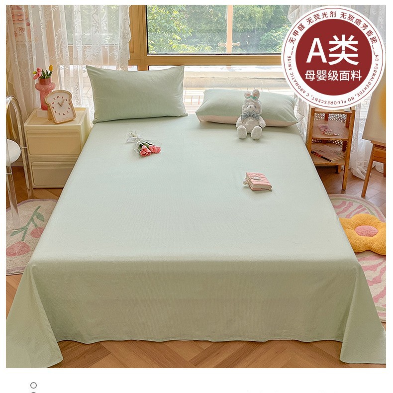 Una sábana de algodón lavado de algodón de una sola pieza de algodón 100 dormitorio de estudiantes edredón individual funda de almohada de tres piezas 3 nuevo estilo
