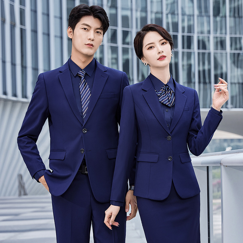 Two-button wool-like suit men's and women's high-grade gray black suit business work clothes slim-fit office skirt suit Two-button wool-like suit men's and women's high-grade gray black suit business work clothes slim-fit office skirt suit
