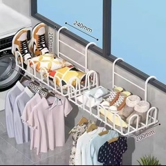 バルコニー物干しラック、窓枠物干しラック、屋外靴物干しラック、窓収納ラック、大学生寮物干しラック