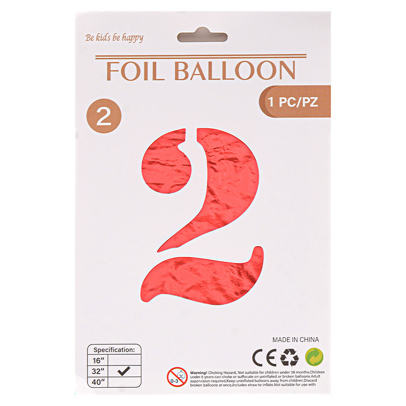 32 pulgadas Tarjeta de papel digital OPP globo de embalaje independiente fiesta de cumpleaños ambiente decorativo globo