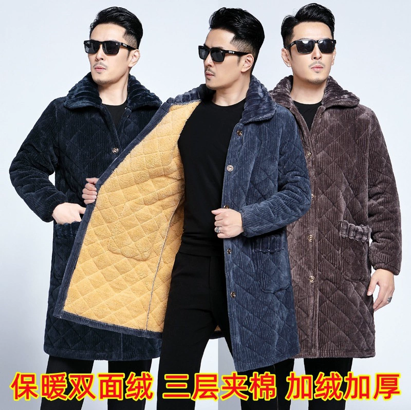 Утолщенная зимняя рабочая одежда на флисовой подкладке, пальто с холодостойкой, теплое кухонное противообрастающее, анти-грязное, Свободное пальто с хлопковой подкладкой больших размеров для мужчин