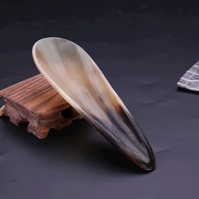 Horn scraping tube, full body universal scraping board, tendon pulling rod, massage board, back scraping, extra large tea spoon horn tube
