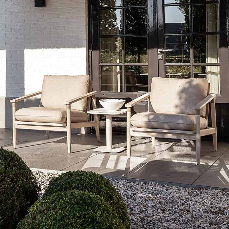 Mesas y sillas de teca para exteriores, conjunto de muebles impermeables y resistentes al sol para patio de villa, mesas y sillas de madera maciza anticorrosivas para terraza de jardín.