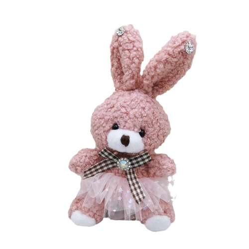 Factory direct sales Internet celebrity cute wedding dress Teddy rabbit pendant plush cute pet doll doll bag accessories key