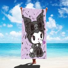 儿童成人可爱浴巾涤纶游泳巾沙滩巾吸水毛巾KT猫超细纤维卡通浴巾