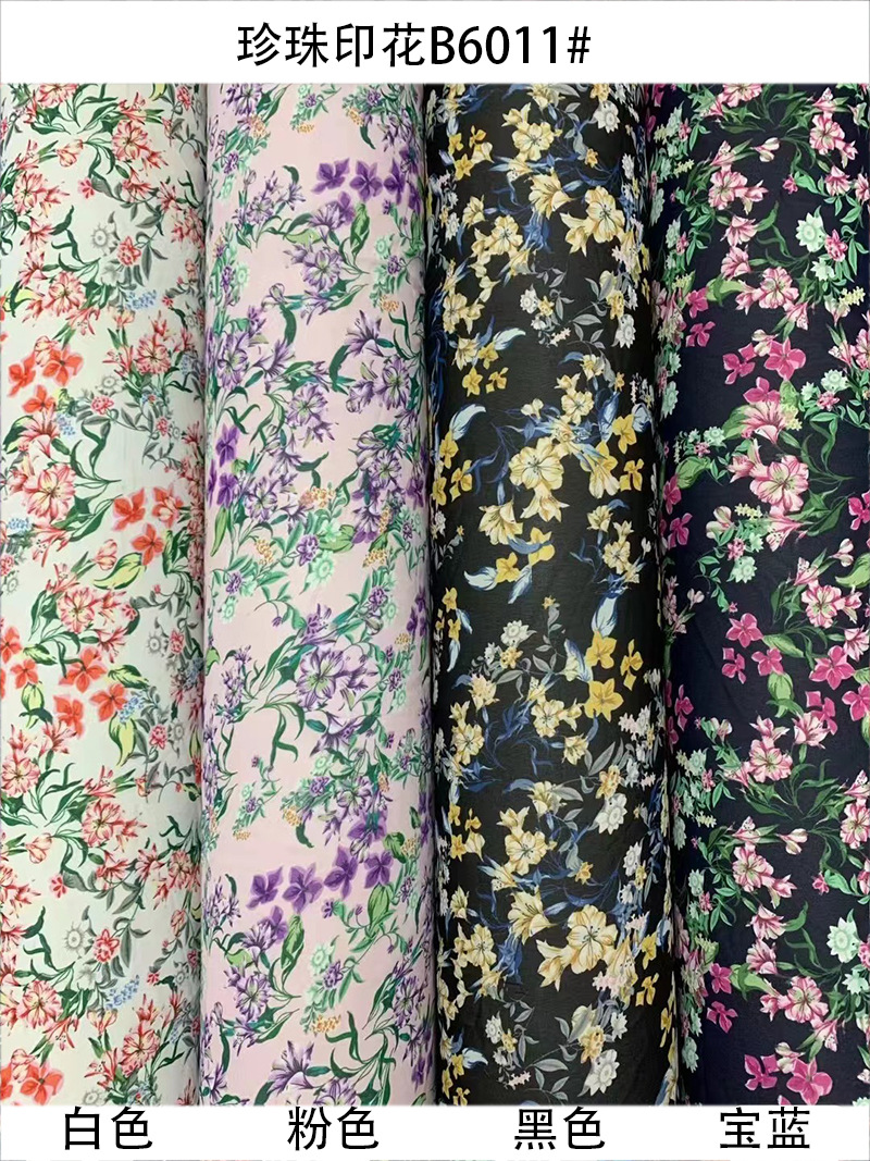 Tela impresa tejida camiseta de jersey chiffon vestido de tela nueva flor de verano primavera otoño