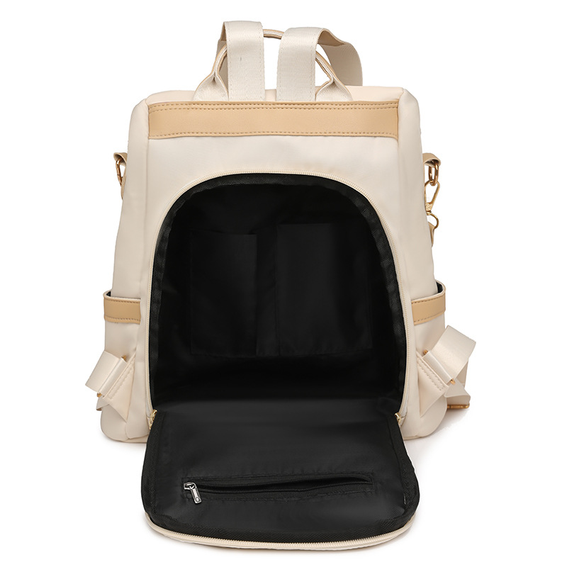 Mochila antirrobo de gran capacidad para mujer con bordado de flores de nuevo estilo Mochila de viaje de ocio de nailon antiagua de moda al por mayor