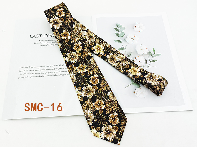 Moda británica impresión digital corbata retro fabricante spot hilo de poliéster mano floral traje de hombre accesorios 8cm
