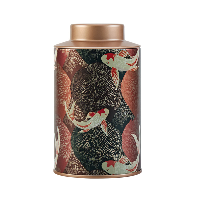 Moda nacional ronda tetera hojalata metal sellado olla té negro té verde té universal envasado vacío en stock al por mayor