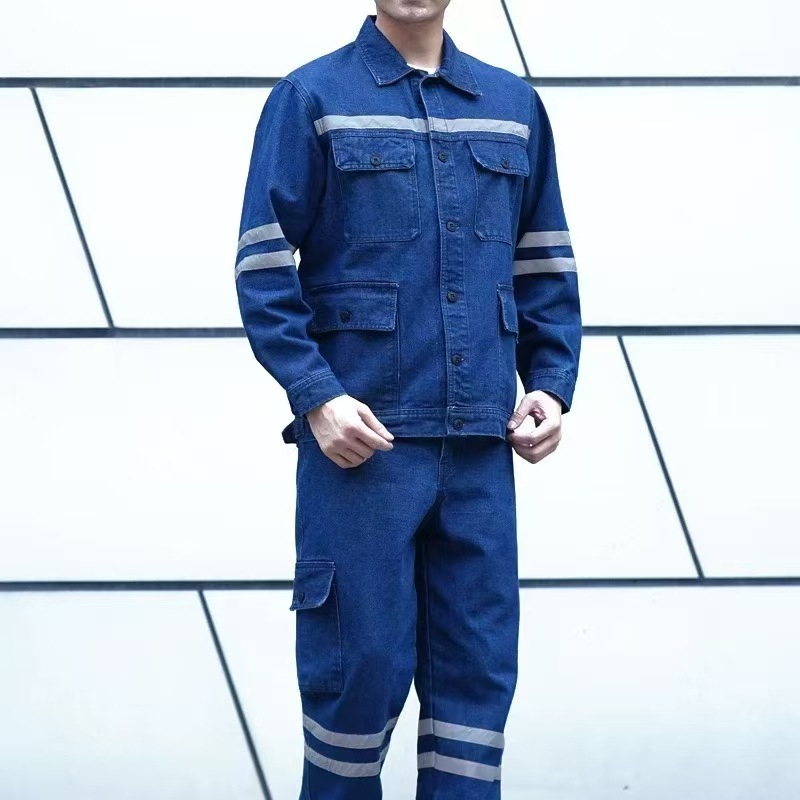 炭鉱地下労働保護作業服綿ボタンセキュリティ建設鉱山労働者作業服ダブル反射ストリップワークショップ工場服|undefined