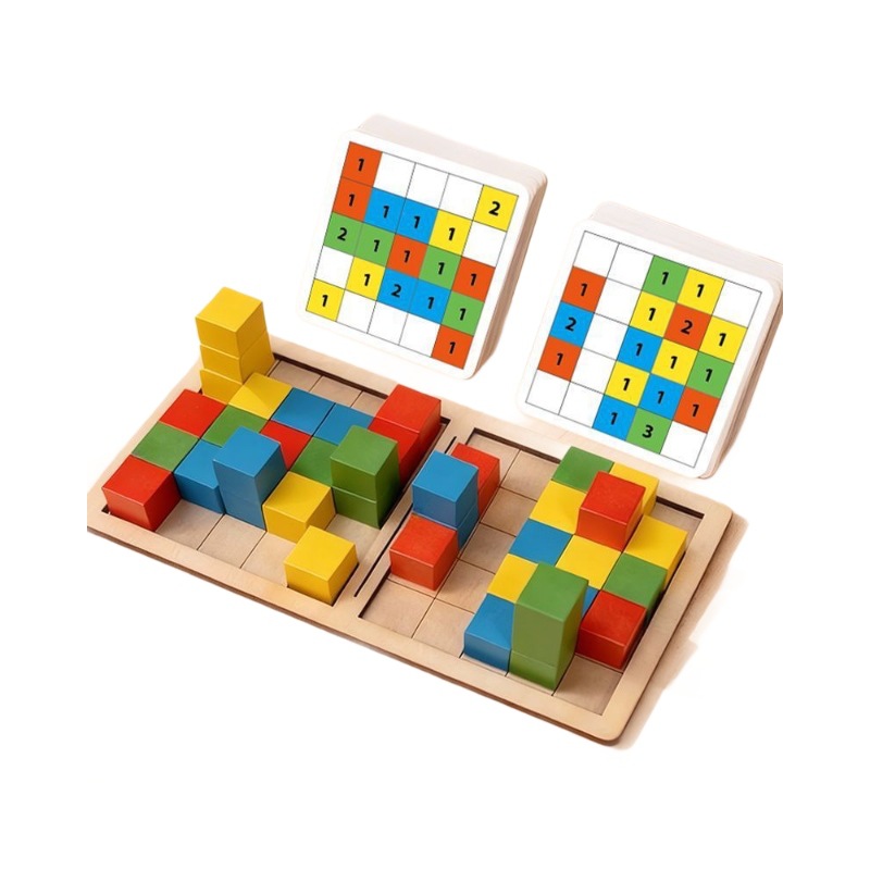 Bloques de construcción de dos personas espacio tridimensional para niños iluminación pensamiento juego de entrenamiento lógico ayuda didáctica juguetes interactivos padres e hijos