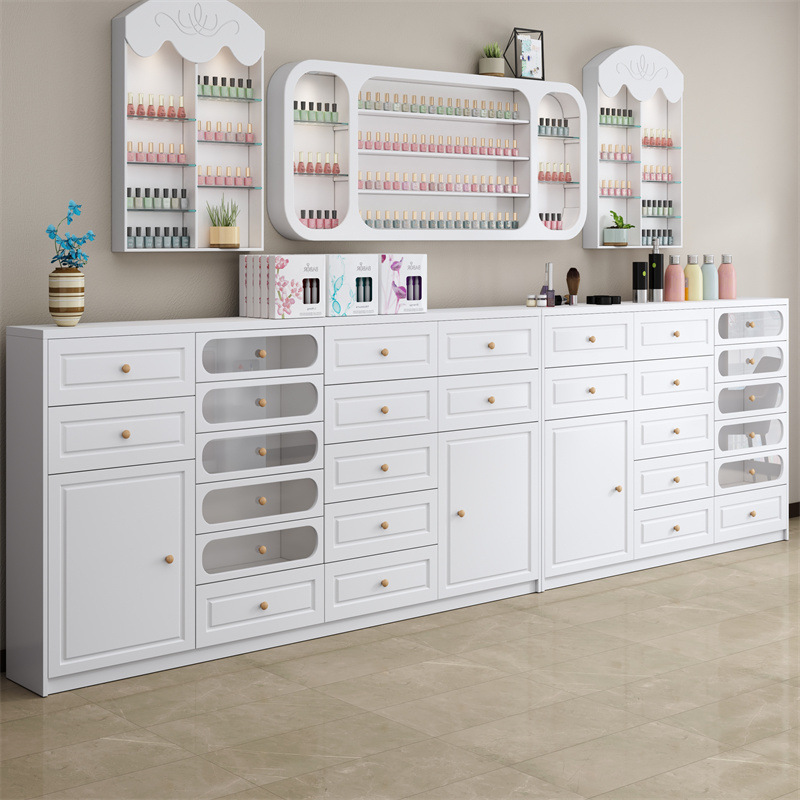 美甲店展示柜美甲柜子落地柜甲油胶收纳柜墙柜指甲油色板美甲边柜