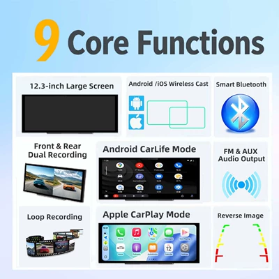12inch In-car smart Simsiz CarPlay və Android Auto