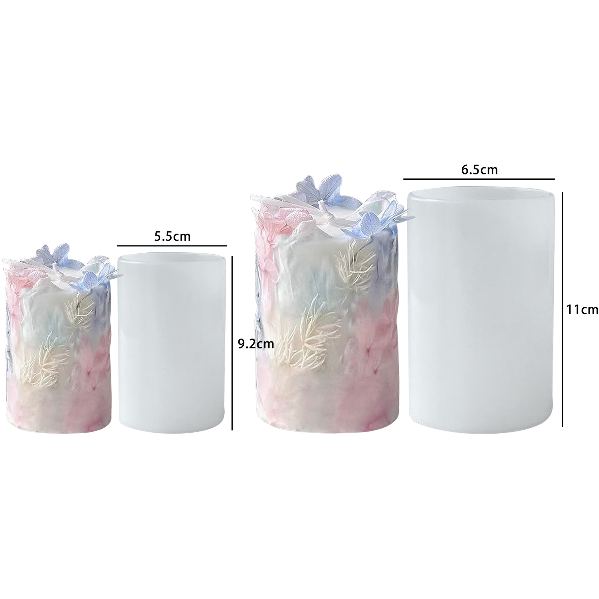 cristal goteo cilíndrico molde de silicona DIY vela de flores secas columna tridimensional resina adornamiento accesorios abrasivos