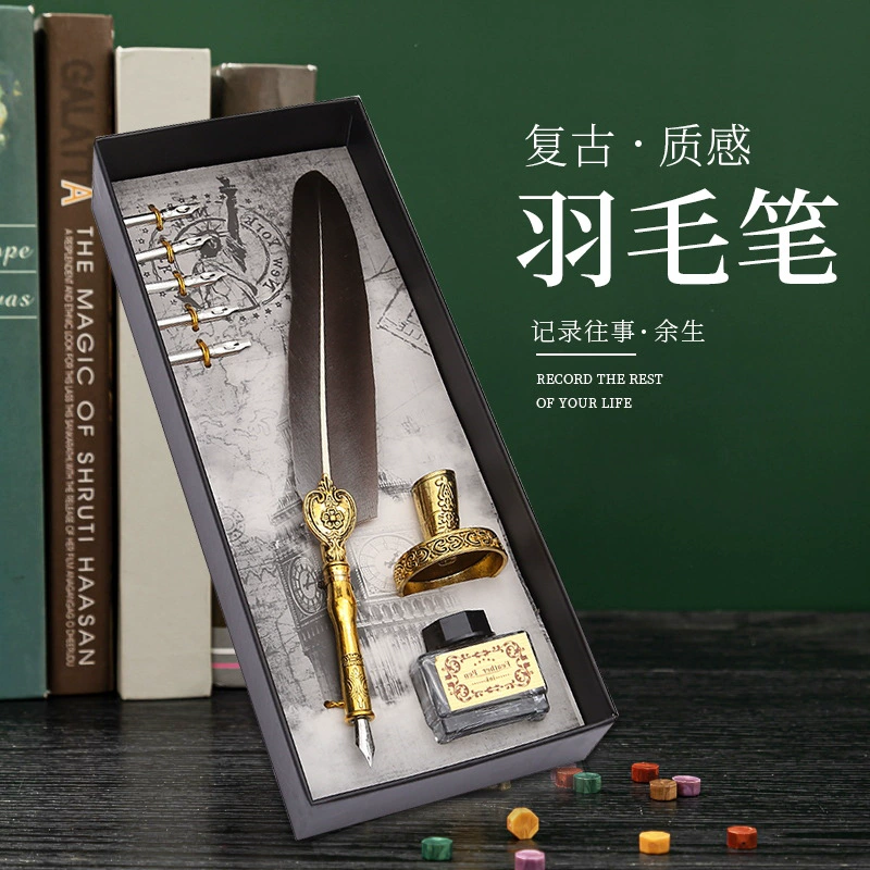 Retro writing brush, creative design set, 2022 collection, Birthday gift