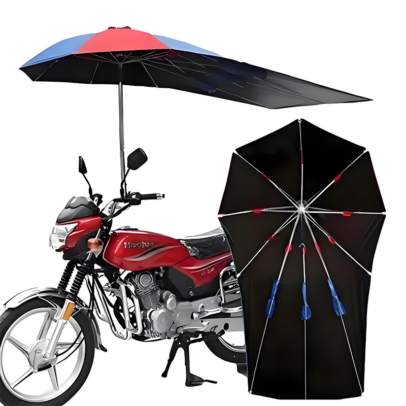 摩托车雨伞遮阳伞遮雨防晒男式加厚超大折叠电动电瓶三轮车挡雨棚|undefined