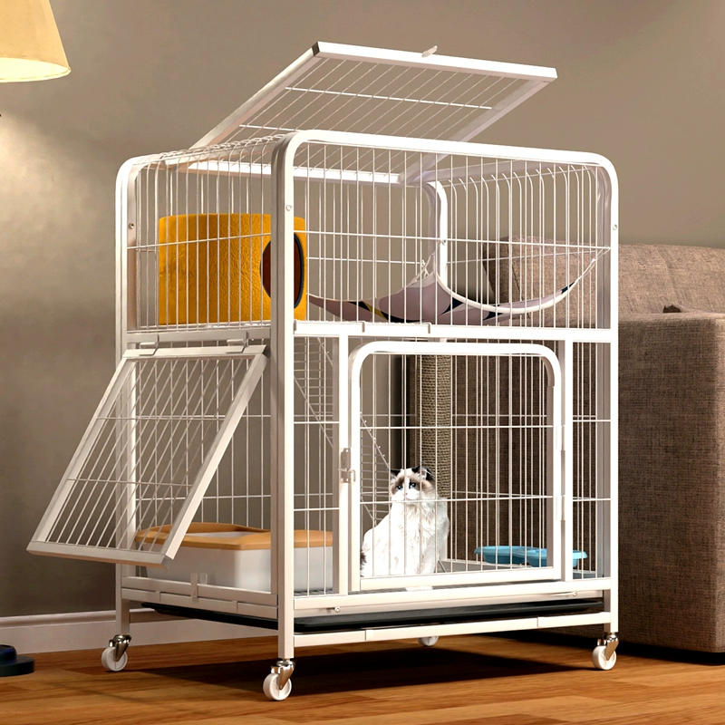 Кошачья клетка для дома Крытый двухэтажный дом для кошек