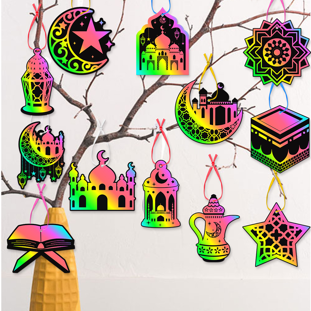 Fabricantes personalizados festivales transfronterizos decoración tarjeta de scratch DIY fiesta de cumpleaños atmósfera decoración prop tarjeta de scratch personalizada