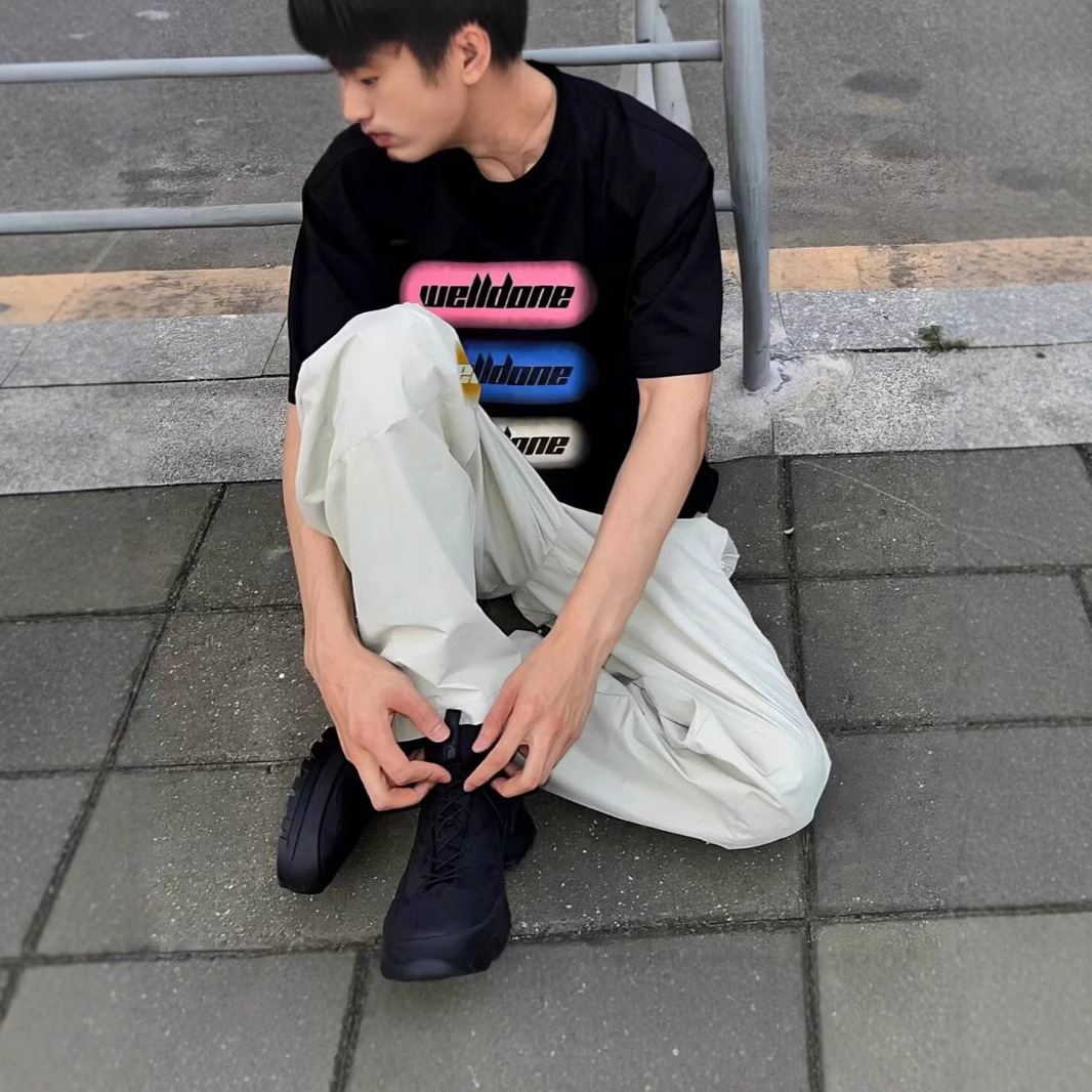 美式重磅圆领短袖男款夏季宽松情侣百搭休闲T恤色彩字母弹幕半袖