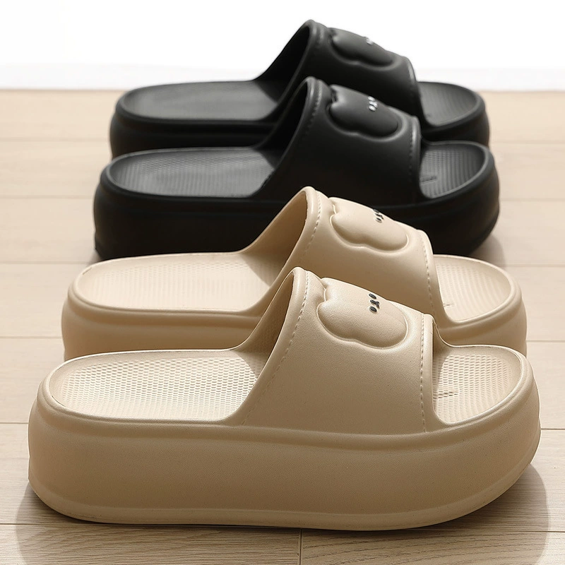 Тапочки платформа, летняя милая обувь, нескользящий слайд внутри, с маленькими медведями, оптом