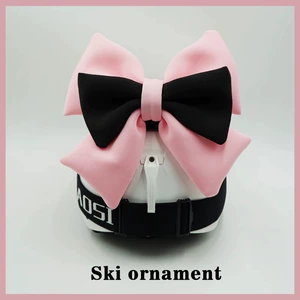 Ski Helmet, Snowboard Accessories, Motorcycle Riding Gear, 3D Cute Pink Black Bow