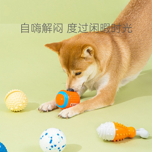 Pet dog teething toys for small, medium and large dogs; durable, sound-making teething balls for puppies and self-entertaining dogs