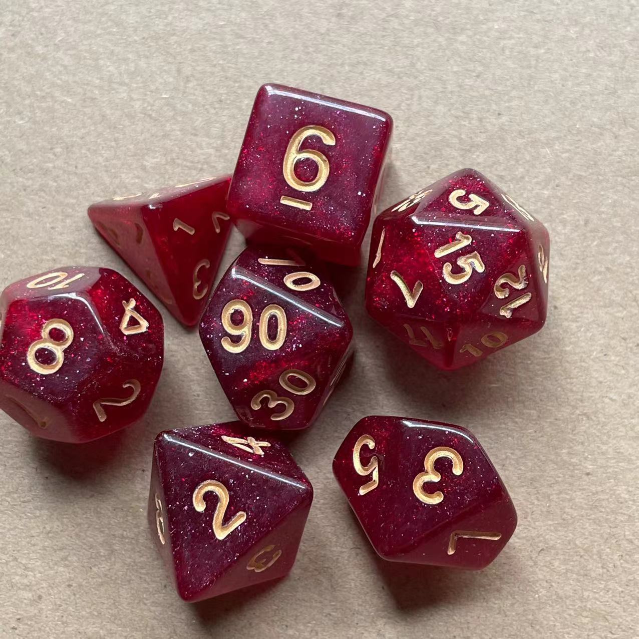 Juego de mesa de 7 piezas de dados de dos colores, juego de mesa de varios caras con brillo, cielo estrellado, juego de cartas, combinación de dados transfronterizos