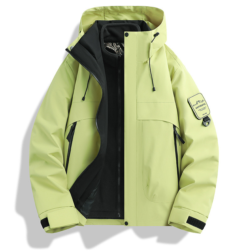 Mountaineering Jacket Outdoor Windproof Waterproof Three-In-One 0.05kg Piece Jacket New Loose Jacket American Fashion Outerwear Mountaineering Jacket Outdoor Windproof Waterproof Three-In-One 0.05kg Piece Jacket New Loose Jacket American Fashion Outerwear