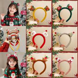 圣诞节发箍 儿童鹿角雪人头扣头饰 少女可爱洗脸化妆压发头箍发饰
