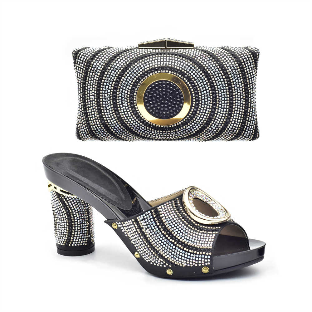 Damen Plus Size Mode Diamant Hot Heels Sandalen Hochzeit Party Satchel Party Dinner Set_voghion.com