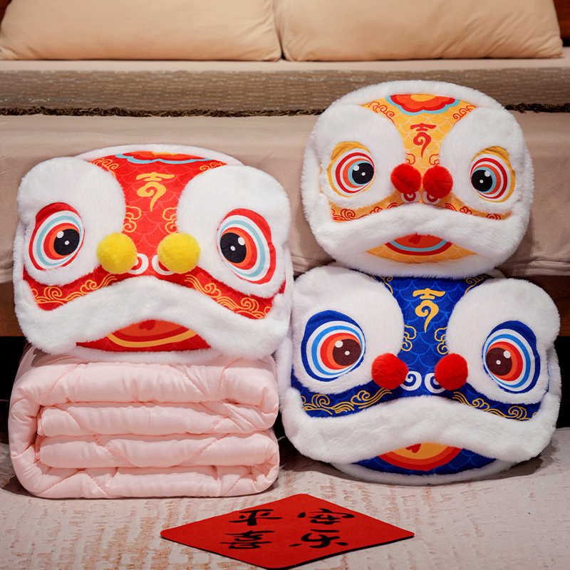 Guochao serpiente 3 - en - 1 mantas de almohada china muñeca de viento despierta león sofá de celebración regalos de Año Nuevo regalos de la empresa