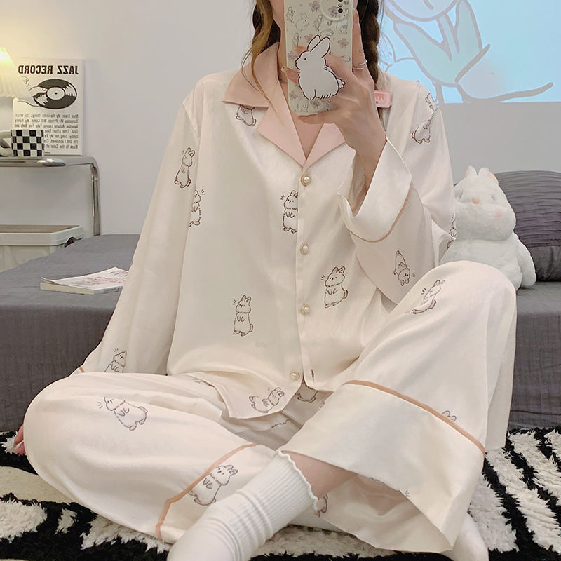 긴#자카드 흰 토끼
