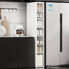 隙間収納キャビネット家庭用キッチン冷蔵庫収納キャビネット引き出しタイプ透明狭い隙間サイドキャビネット浴室収納ラック