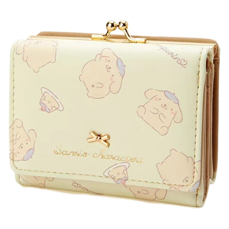 Yugui dog Merlot MLD pudding short wallet floral PU leather zipper buckle card purse cute cartoon Japanese style
