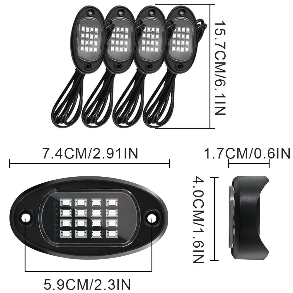 Transfronterizos dedicados a la lámpara de chasis de automóviles LED, un remolque, cuatro luces de atmósfera, música colorida, decoración de control remoto Bluetooth RGBAPP