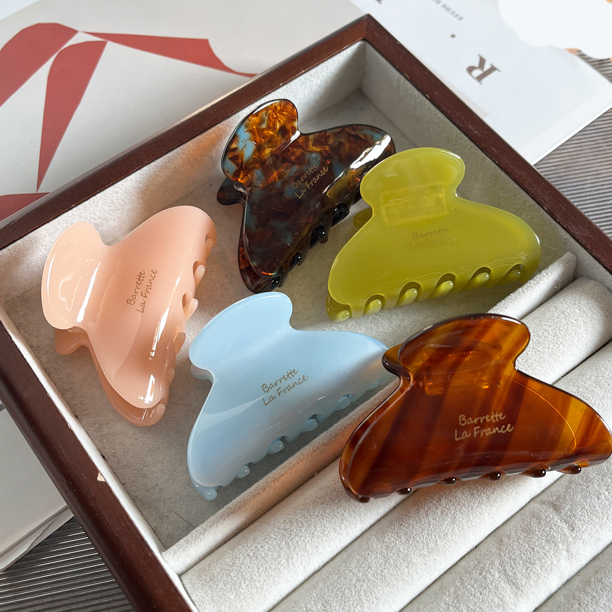 Coreano retro caramelo temperamento ácido acético agarrar clips dulces de cabello medio atado clips de pescado de alta calidad estilo nuevo accesorios para el cabello