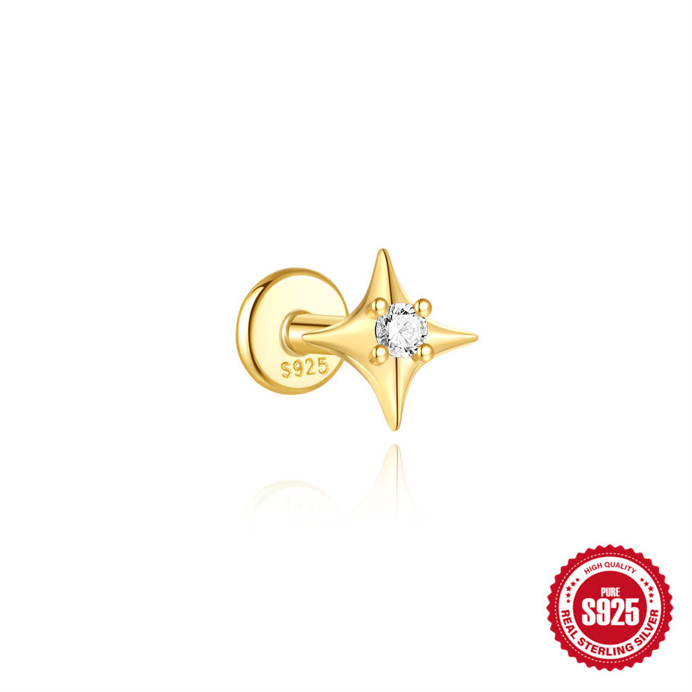 Nuevo comercio exterior de plata de ley S925 Nuevo estilo Aobao Pendientes Xingyue Pendientes de nicho de moda de alta gama