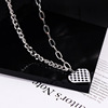 Universal small design necklace, chain for key bag  stainless steel, sweater, accessory, European style, trend of season