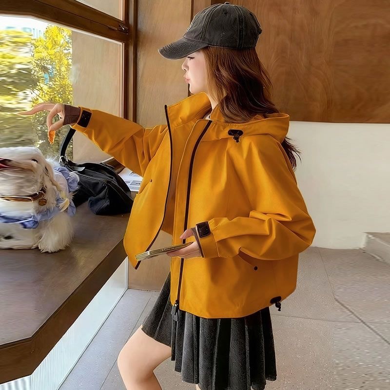 开学短款冲锋衣女款2026新款秋季小个子韩式氛围感户外登山外套女