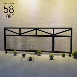 工业风铁丝网护栏扶手酒吧餐厅健身房隔区围栏店铺阁楼铁艺矮护栏