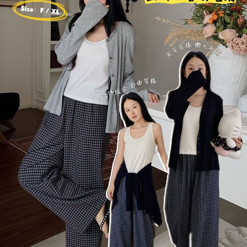 2026 Du Xiaozhai Dstudio Autumn New Home Wear Pajamas for Women Two-piece and Three-piece Sets New Products Wholesale 2026 Du Xiaozhai Dstudio Autumn New Home Wear Pajamas for Women Two-piece and Three-piece Sets New Products Wholesale