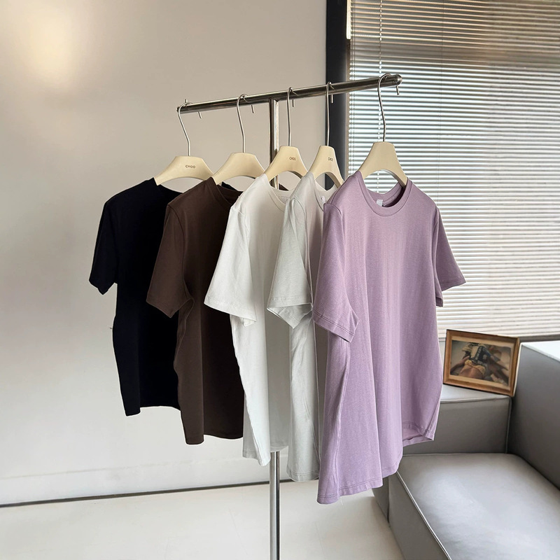 Love Series Same Style Round Neck Slightly Loose Sports Casual Stretch Cotton Macaron Color Round Neck Short-Sleeved T-Shirt Top Love Series Same Style Round Neck Slightly Loose Sports Casual Stretch Cotton Macaron Color Round Neck Short-Sleeved T-Shirt Top