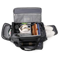 Fitness bag water-resistant training dual-shoulder bag sports bag, hand-pull, dry-wet separation with shoe compartment travel bag