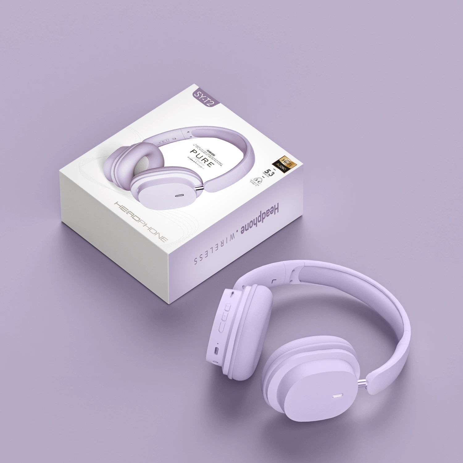 Беспроводные наушники (SY-T2) Bluetooth 5.3, 40 мм драйверы, складные, 15 ч воспроизведения