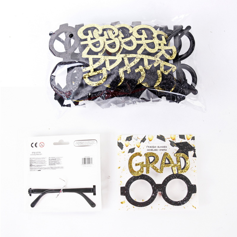 Nueva temporada de graduación de oro negro decoración gafas de fotografía gafas accesorios de fotografía fiesta de graduación regales divertidos