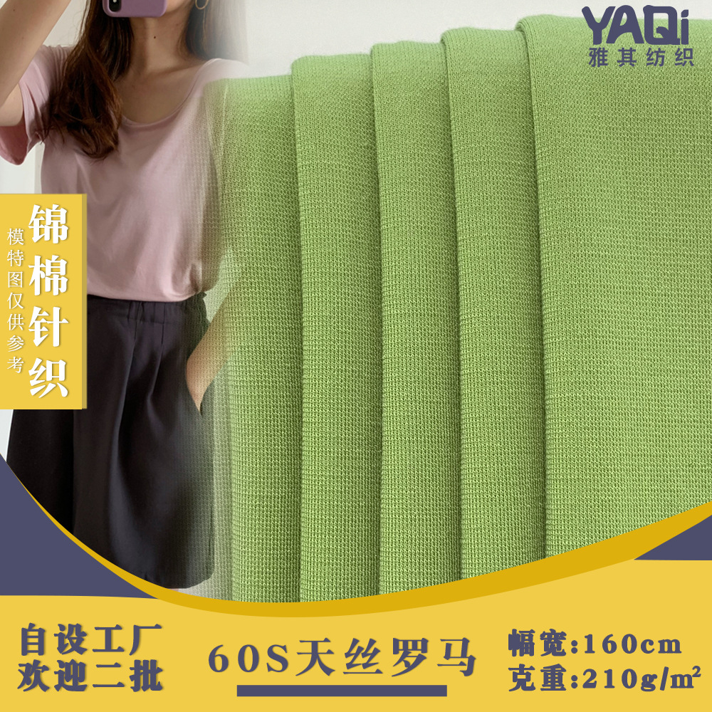 60S莱赛尔罗马 210g人棉针织居家连衣裙时装面料 春长袖上衣布料