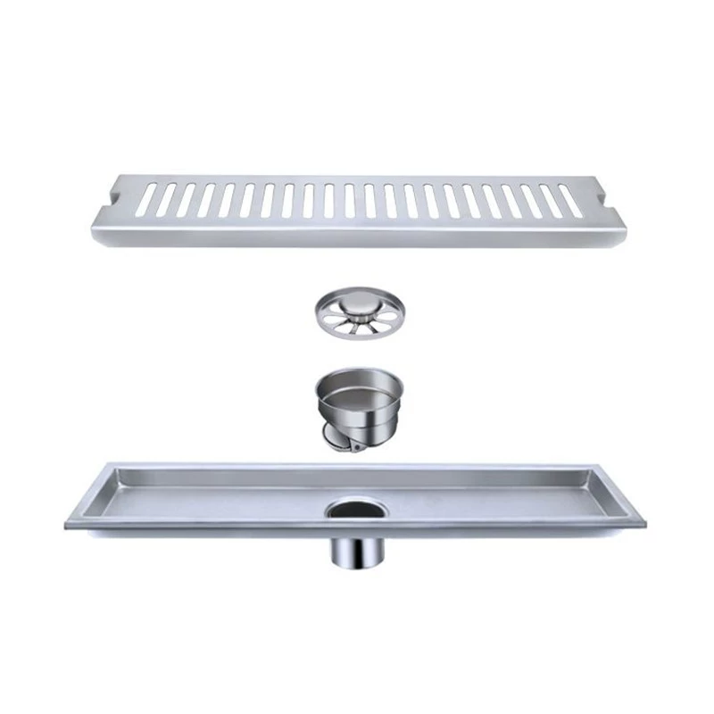 304 stainless steel long floor drain long strip -shaped large displacement engineering hotel Shower house bathroom balcony garden deodorization
