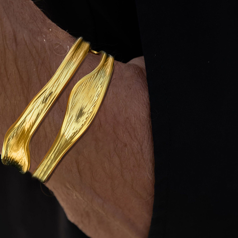 European and American stainless steel geometric irregular bracelet men's bracelet fashion 18K gold bracelet manufacturers wholesale